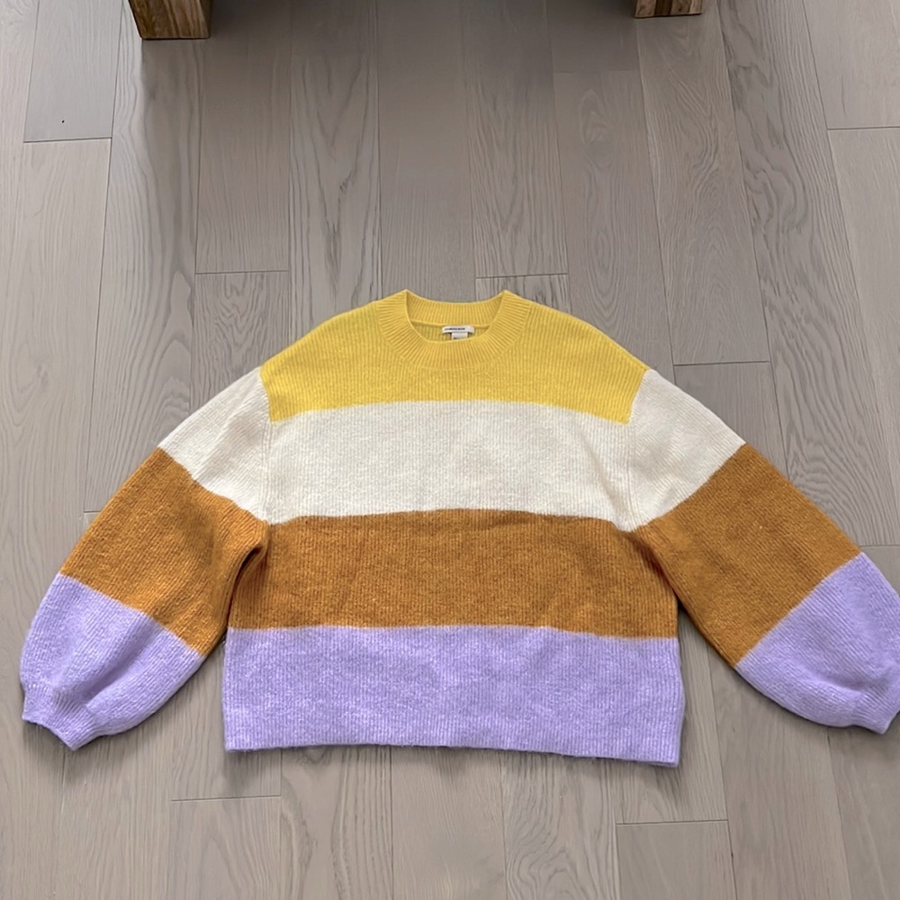 Colorful mohair wool blend sweater